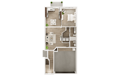 Floor plan for 3 beds, 2.5 baths, 1424 sqft